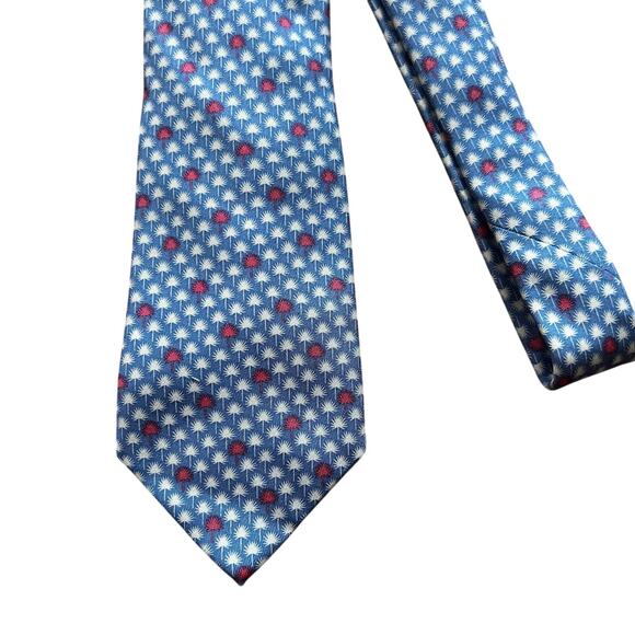 Vineyard Vines Other - Vineyard Vines Silk Palm Tree Tie Blue Pink Martha's Vineyard